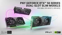 PNY GeForce RTX 5080 Slim, RTX 5070 Ti Slim und RTX 5070 Dual-Slot-Grafikkarten für kompakte Systeme