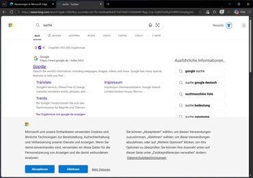 Microsoft Edge: Google als Standardsuchmaschine in Microsoft Edge festlegen