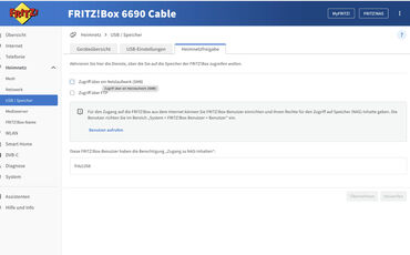 Fritz Box NAS Einstellungen Heimnnetzfreigaben