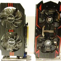 PowerColor AMD Radeon R9 285 Turbo Duo OC & ASUS Nvidia GeForce GTX 750ti OC (Front Ansicht)
