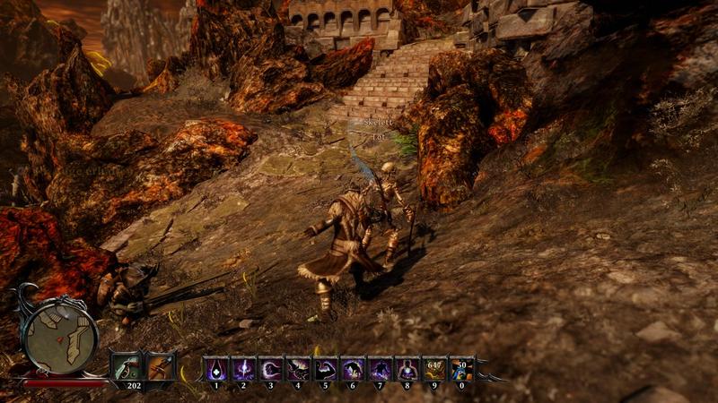 Risen 3 Kampfszene mit einem Skelet Risen 3 Kampfszene mit einem Skelet