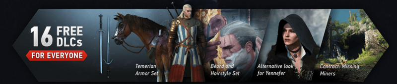 The Witcher 3 16 DLCs gratis für alle Käufer The Witcher 3 16 DLCs gratis für alle Käufer
