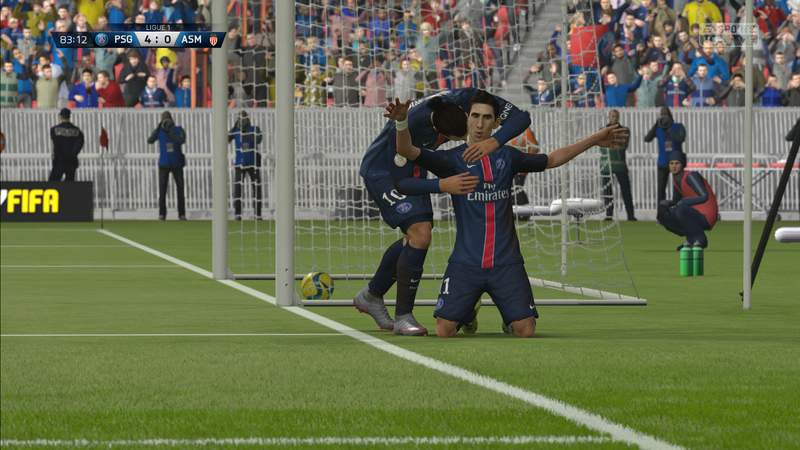 FIFA 16 Di María und Ibrahimovic beim Torjubel FIFA 16 Di María und Ibrahimovic beim Torjubel