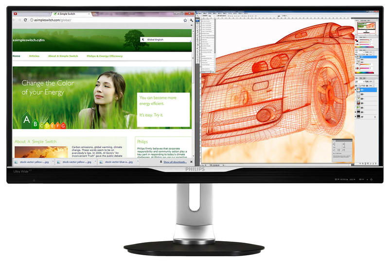 Philips 298P4QJEB Mehrere Fenster auf einem Desktop Philips 298P4QJEB Mehrere Fenster auf einem Desktop