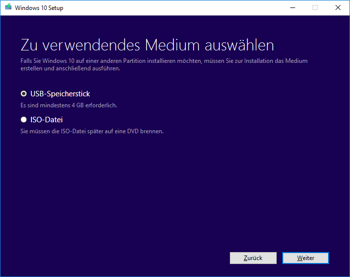 Windows 10 vom USB-Stick installieren 03 - Stick oder ISO-Datei  Bild © PCMasters.de