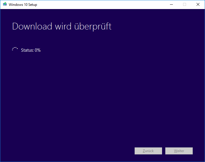 Windows 10 vom USB-Stick installieren 06 - Download wird geprüft