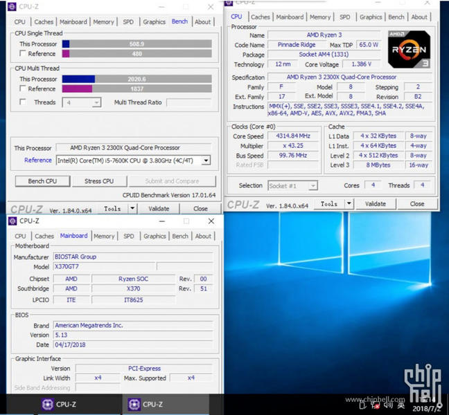AMD Ryzen 3 2300X CPU-Z AMD Ryzen 3 2300X CPU-Z