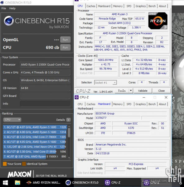 AMD Ryzen 3 2300X Cinebench AMD Ryzen 3 2300X Cinebench