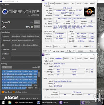 AMD Ryzen 3 2300X Cinebench