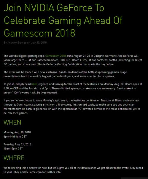 Nvidia Geforce Event Gamescom 2018 Nvidia Geforce Event Gamescom 2018