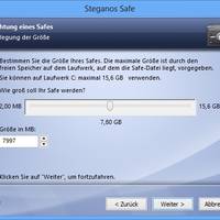 Steganos Safe 14 - Safegröße