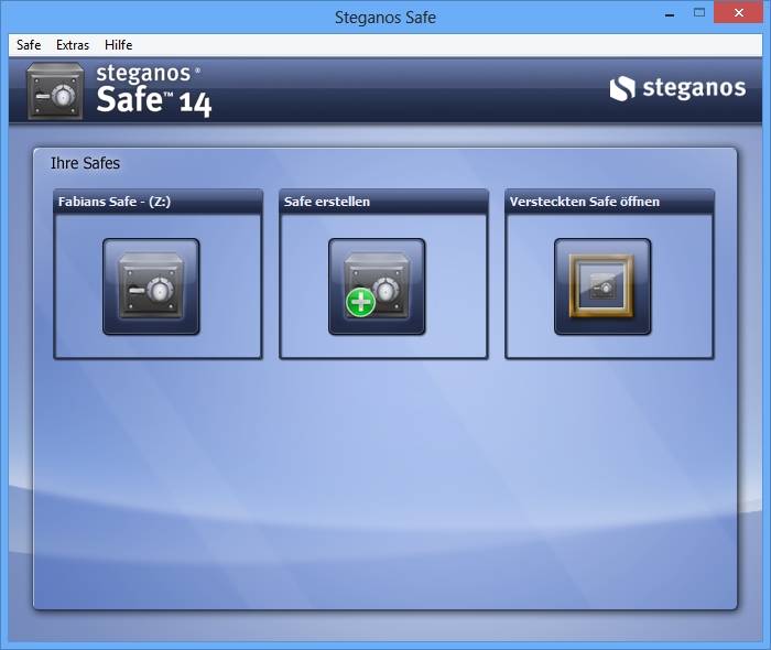 Steganos Safe 14 - Startbildschirm