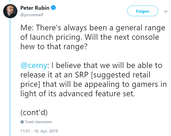 PlayStation 5 Preis Tweet  Bild © 