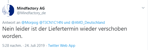 Mindfactory Ryzen Verfügbarkeit Twitter