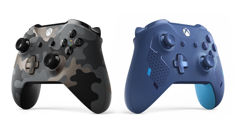 Xbox One Wireless Controller Night Ops Camo Special Edition und Sport Blue Special Edition  Bild © Microsoft