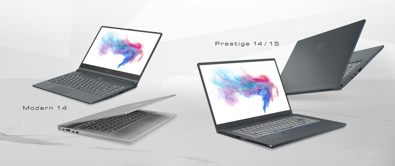 MSI Notebooks Prestige und Modern  Bild © MSI