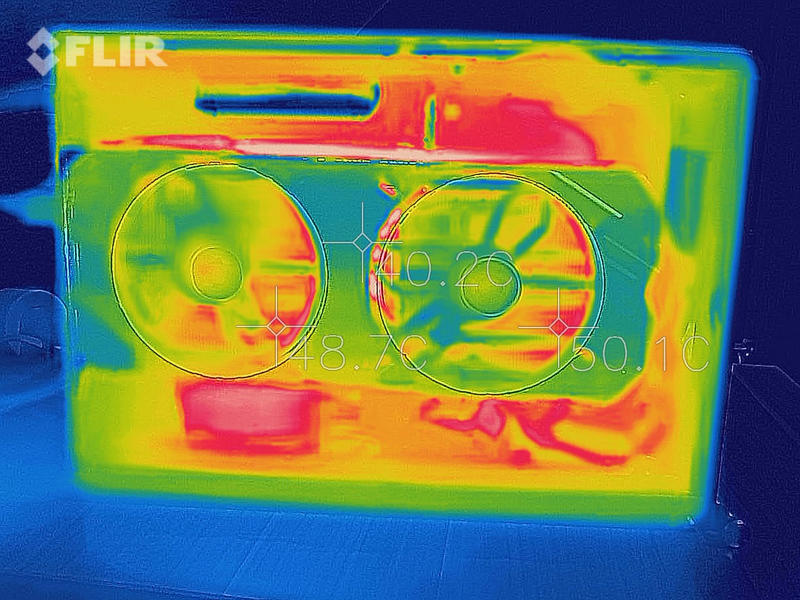 KFA2 GeForce RTX 2070 Super EX Wärmebildaufnahme KFA2 GeForce RTX 2070 Super EX Wärmebildaufnahme