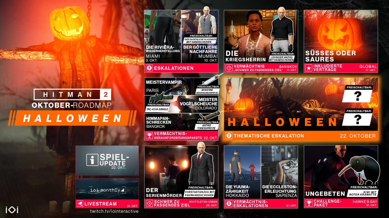 Hitman 2 Oktober Roadmap