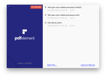 pdfelement PDF-Editor Start Screen