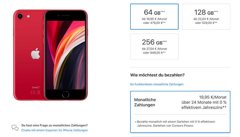 Apple iPhone Ratenzahlung nun möglich