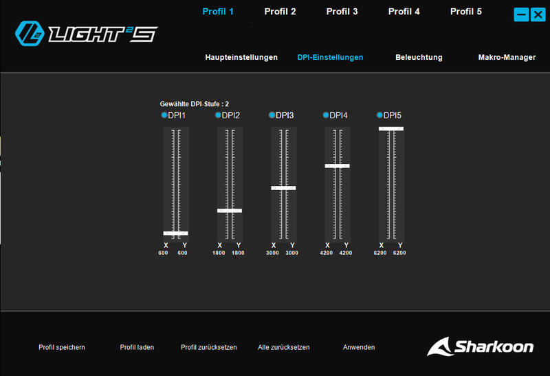 Sharkoon Light2 S - Software DPI Sharkoon Light2 S - Software DPI