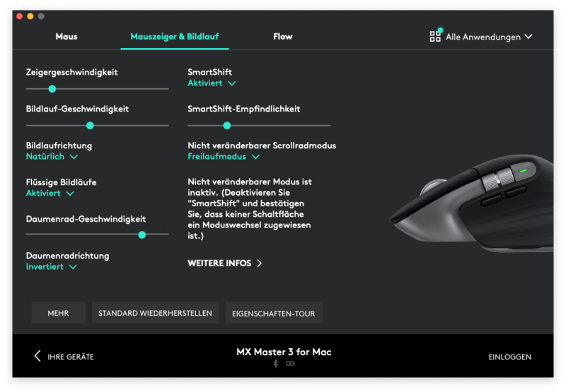 Logi Options Mauseinstellungen Logi Options Mauseinstellungen