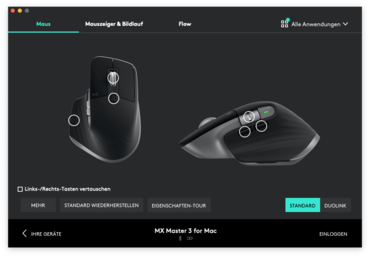 Logi Options Mauseinstellungen