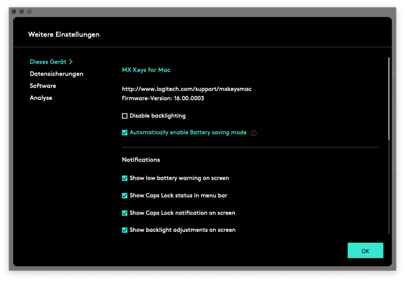 Logi Options-Software - MX Keys for Mac Logi Options-Software - MX Keys for Mac