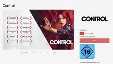 Control kostenlos im Epic Games Store erhältlich