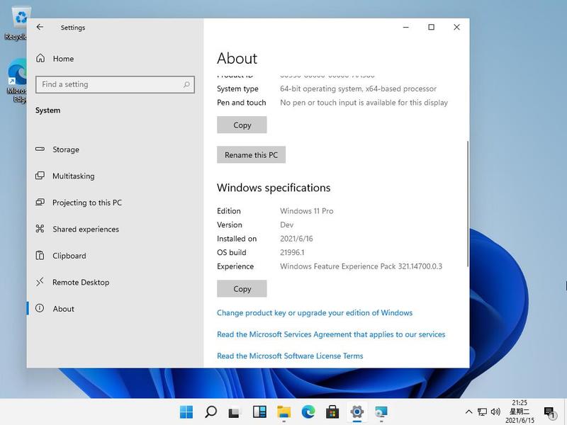 Windows 11 Pro Vorschau 