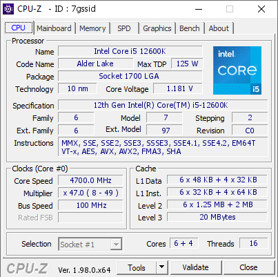Intel Core i5-12600K Benchmarks Intel Core i5-12600K Benchmarks