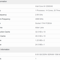 i7-12700H, i7-12800H, i9-12900HK