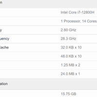 i7-12700H, i7-12800H, i9-12900HK