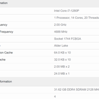 i5-1240P, i7-1260P, i7-1280P