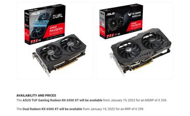 Radeon RX 6500 XT Preis: Asus gibt sene UVP bekannt