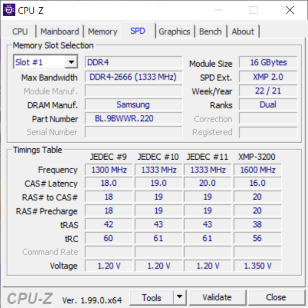 Acer Predator Talos 32GB Kit CPUz