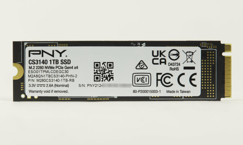 PNY XLR8 CS3140 1TB Rückseite PNY XLR8 CS3140 1TB Rückseite