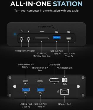 Sabrent Thunderbolt 3 NVMe SSD Docking Station 