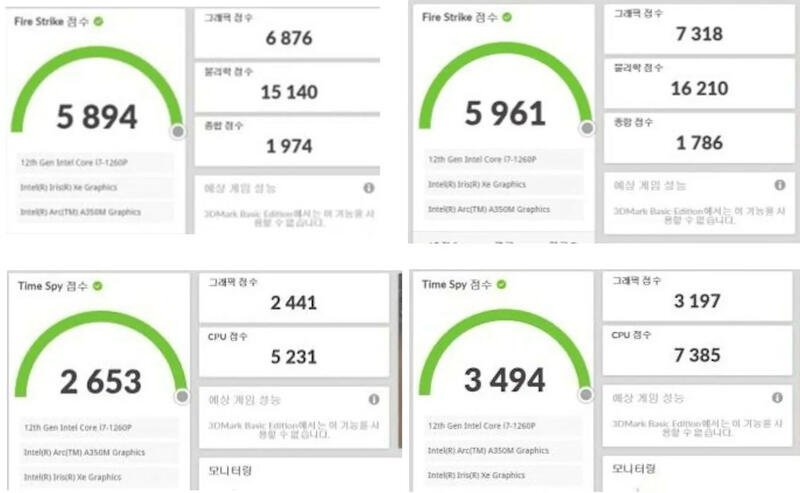 Intel ARC A350M Benchmark Intel ARC A350M Benchmark