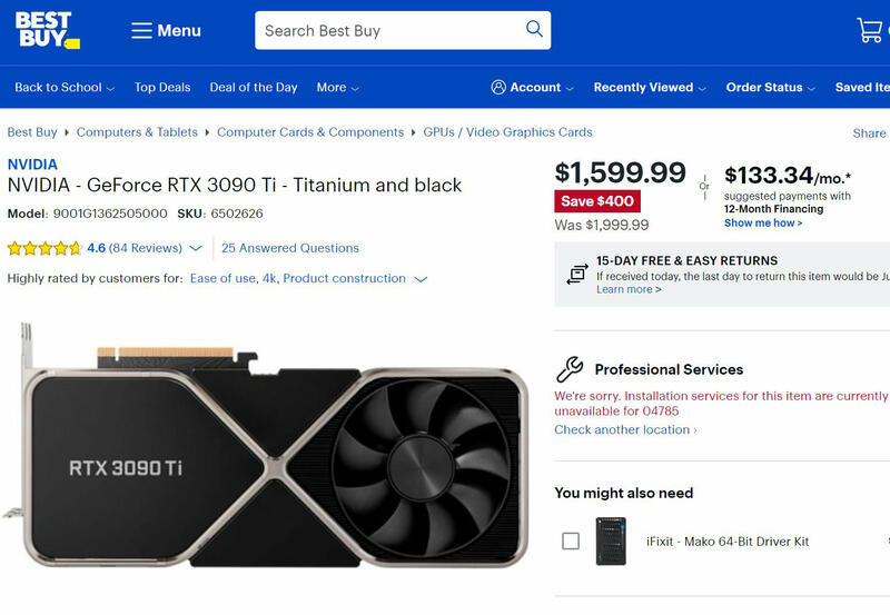 GeForce RTX 3090 TI fällt im Preis GeForce RTX 3090 TI fällt im Preis