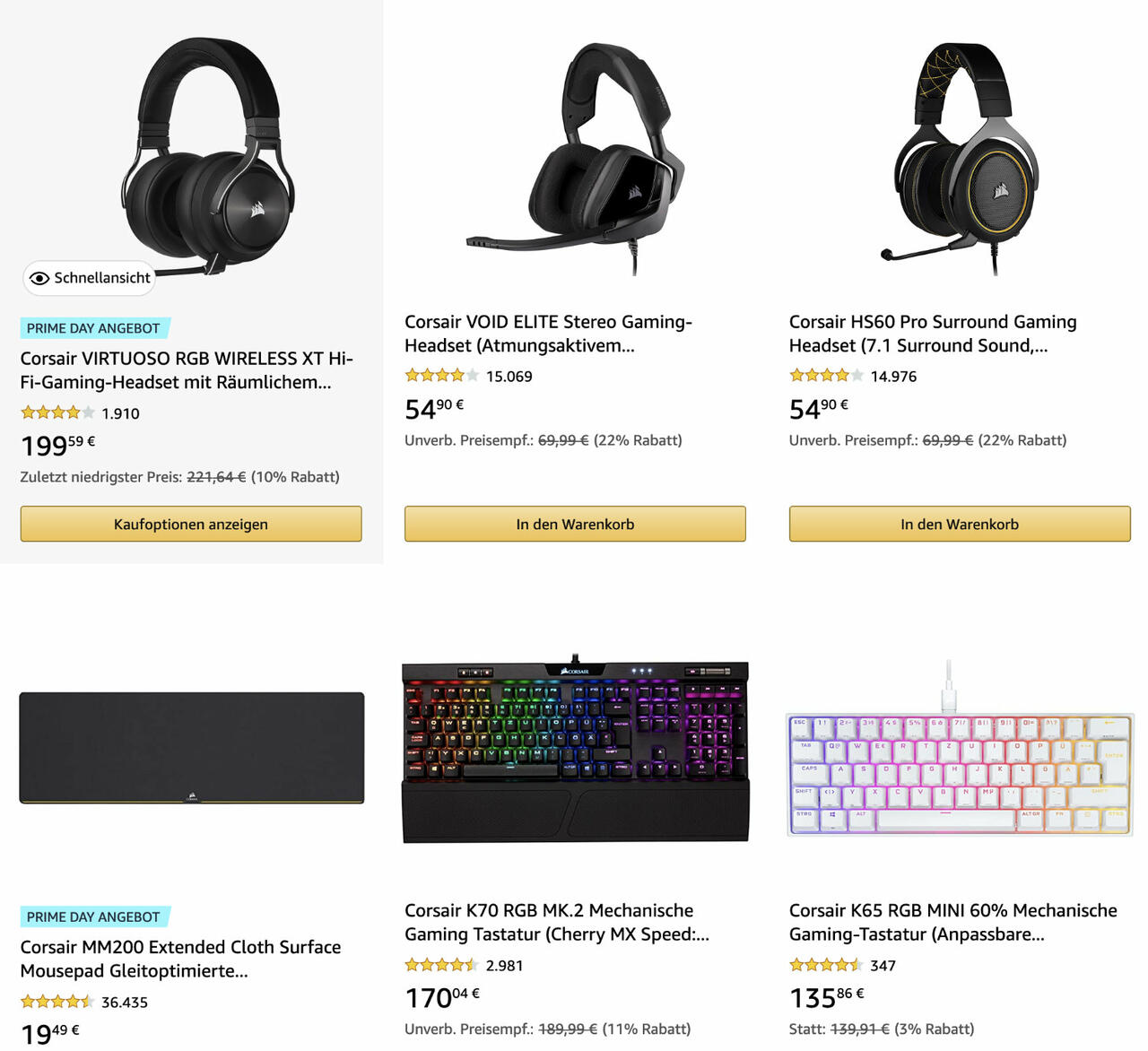 Prime Day 2022 Corsair Deals 