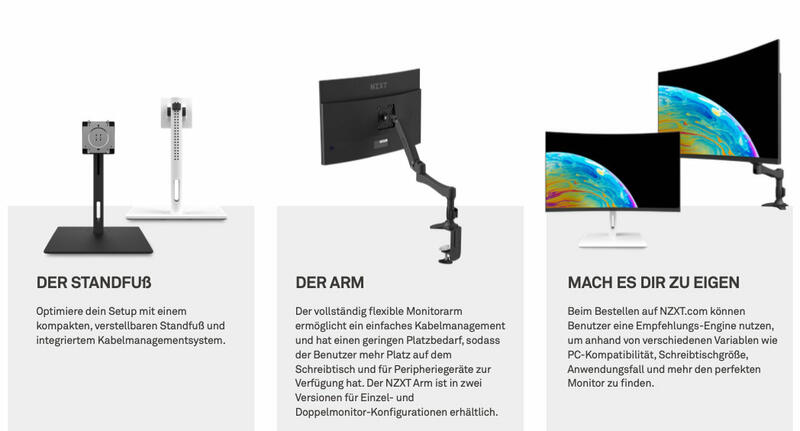 NZXT CANVAS 32Q CURVED Arm Option NZXT CANVAS 32Q CURVED Arm Option
