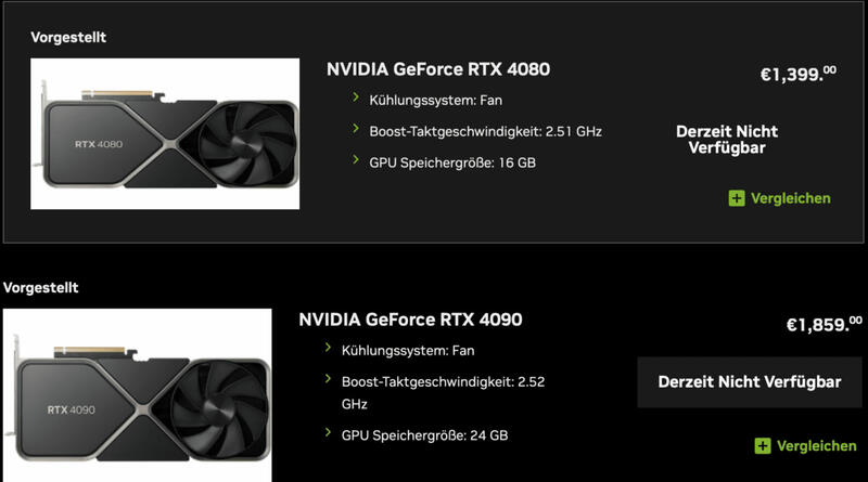 NVIDIA GeForce RTX 4090 und RTX 4080 NVIDIA GeForce RTX 4090 und RTX 4080