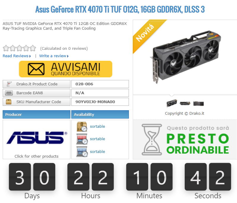 ASUS GeForce RTX 4070 Ti TUF Gaming OC 