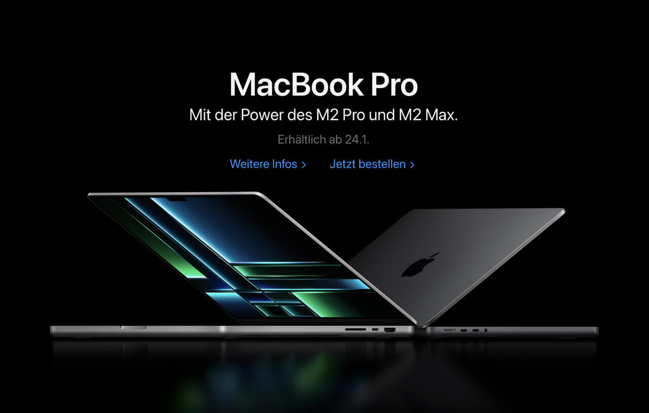 MacBook Pro 14"- und 16"-Modelle mit M2 Pro und M2 Max Chips