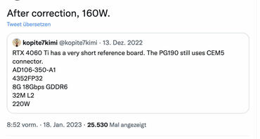 GeForce RTX 4060 Ti Spezifikationen