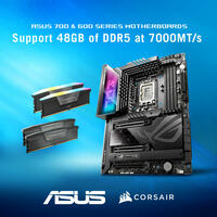 ASUS Mainboards mit Intel 700, 600 Chipsätzen unterstützen nun 48-GB DDR5-7000 Module