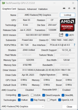 PowerColor Radeon RX 7600 Hellhound GPU-Z