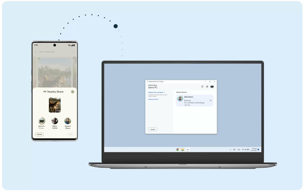 Dateien von Handy auf PC ohne Kabel  Bild © Google
