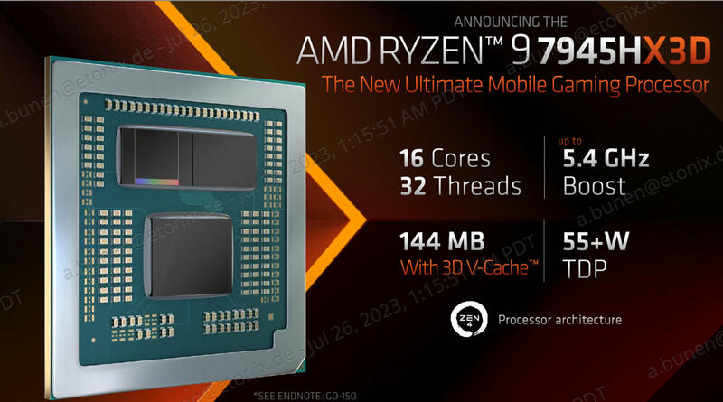 AMD Ryzen 9 7945HX3D AMD Ryzen 9 7945HX3D